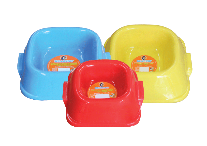 Bearing Square Pet Bowl Small-mixed colour