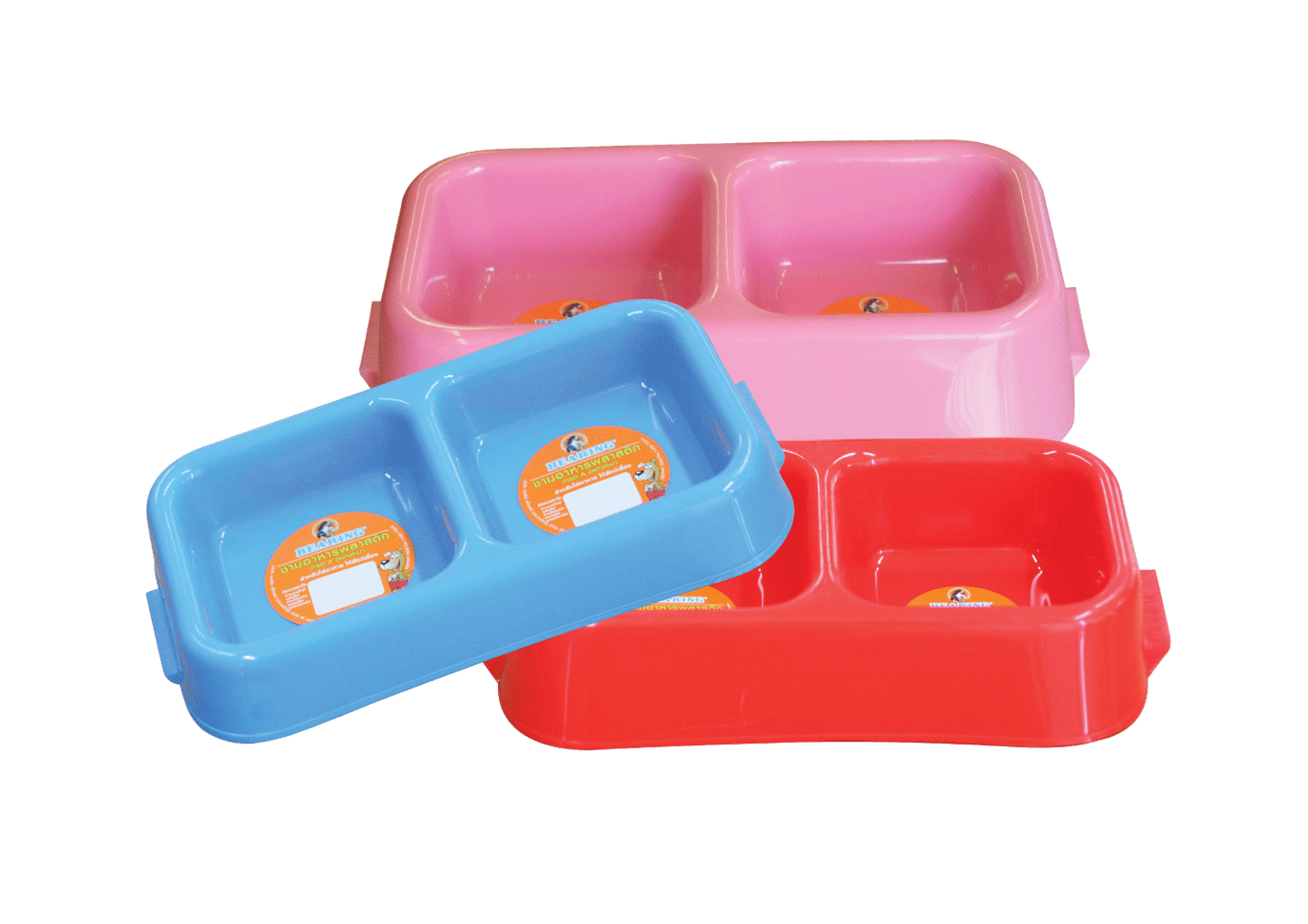 Bearing Twin Pet Bowl Small-mixed colour