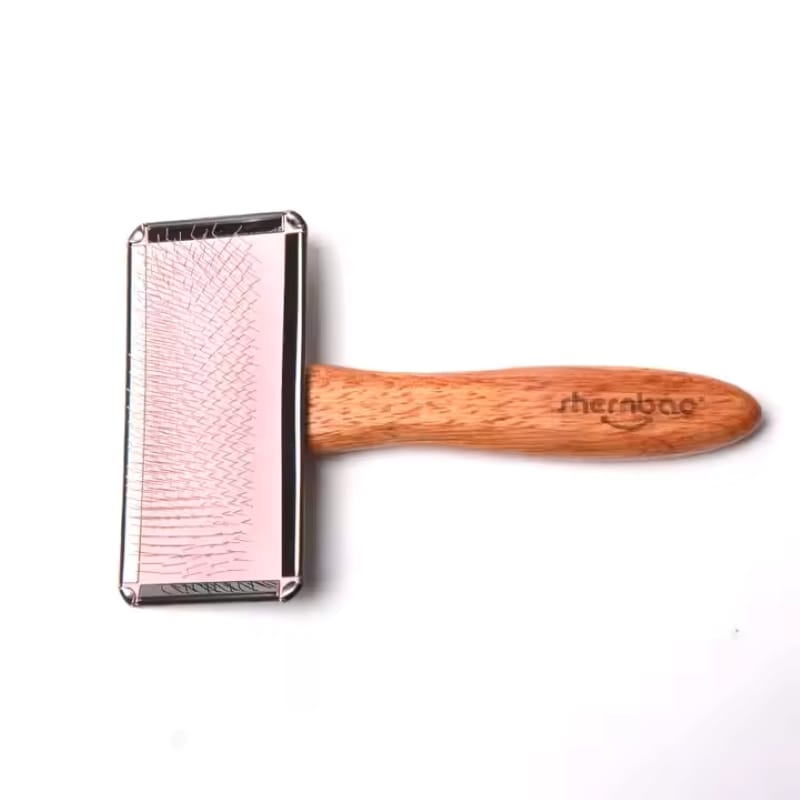 Shernbao Engineering Handle Stainless Steel Pet Slicker Brush - Small
