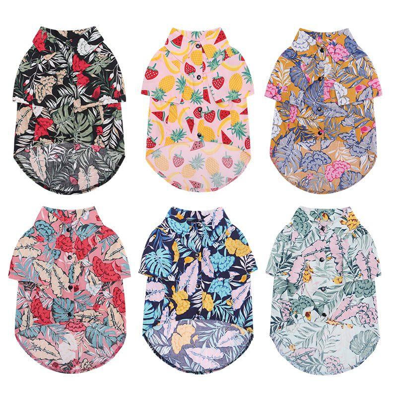 Soft And Comfortable Summer Style Dog T-Shirt Floral Print