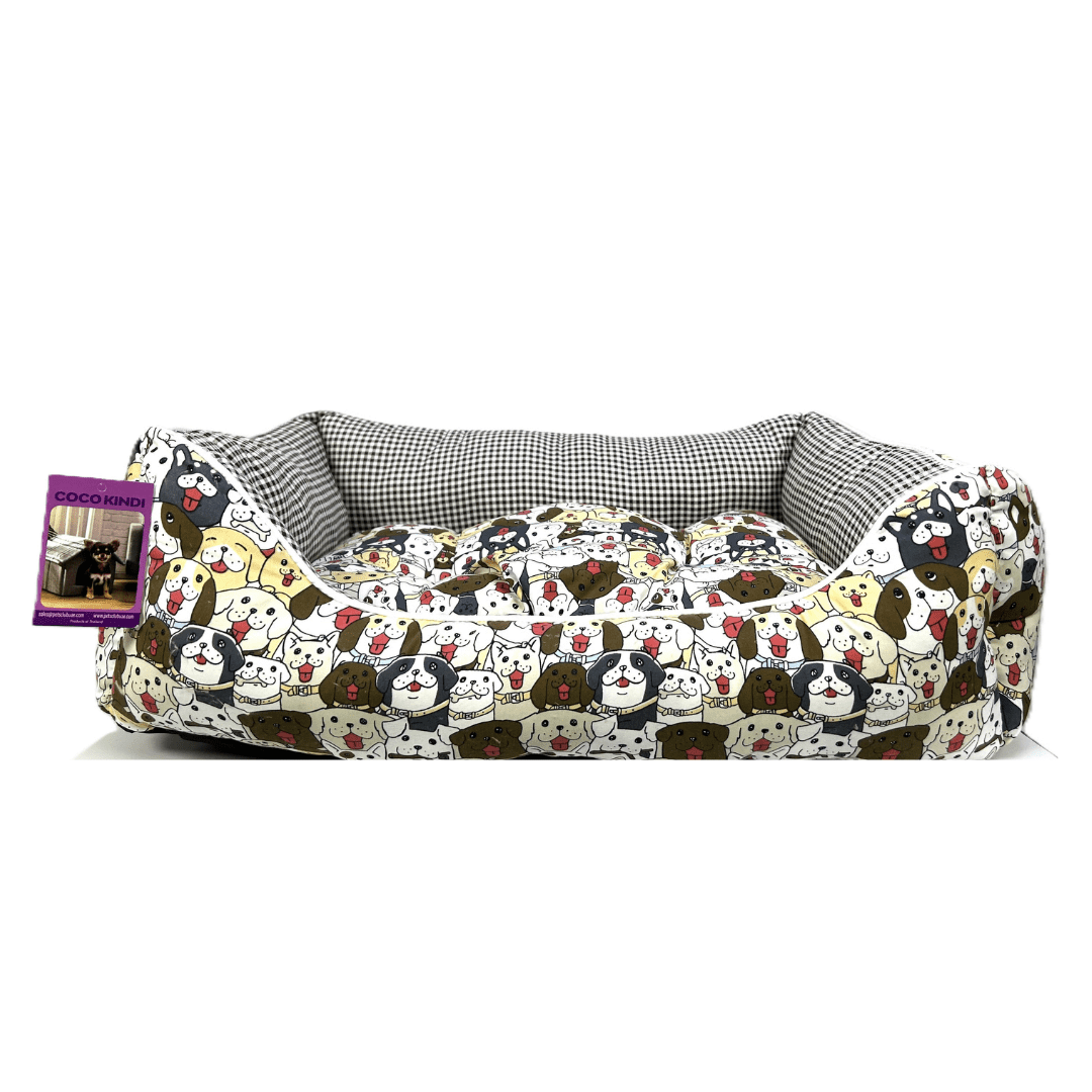 Coco Kindi Multicolored  Dog Pattern Washable Sofa Cotton Bed