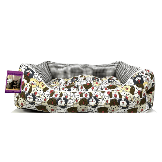 Coco Kindi Multicolored  Dog Pattern Washable Sofa Cotton Bed