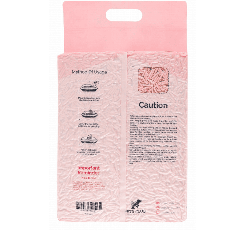 Pets Club Soya Bean Clumping Cat Litter-Strawberry -7L (2.5 Kg)