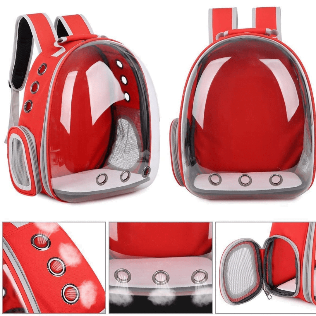 Woofy High Quality Breathable Transparent Pet Backpack-40Cmx30Cmx20Cm