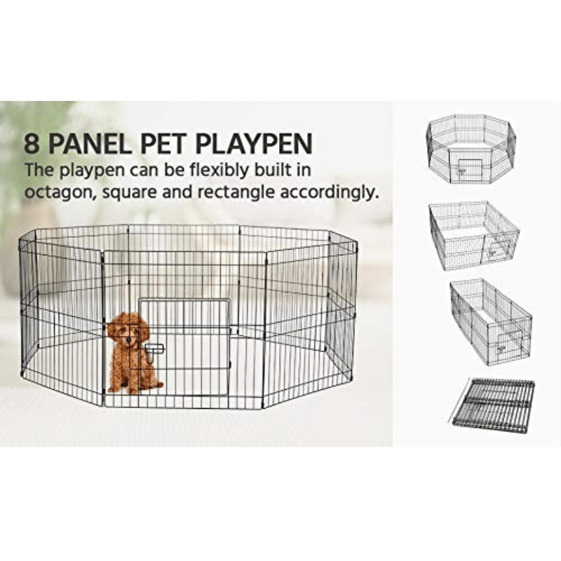 Cozy Paws  Metal Foldable Pet Play Pen With Door (8 Panels)-61*61 Cm