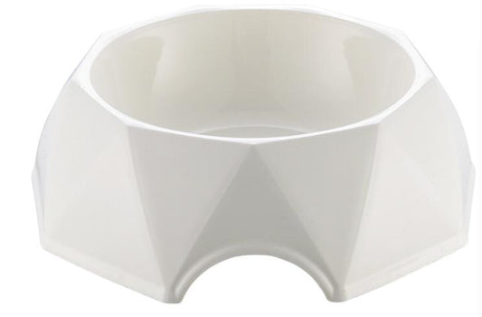 Pets Club Diamond Shape Pet Bowl-White- Size(Cm):23.5*23.5*7.2Cm