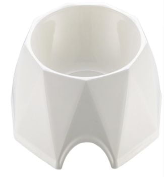 Pets Club Diamond Shape Pet Bowl?M) 19.6*19.6*6Cm-White