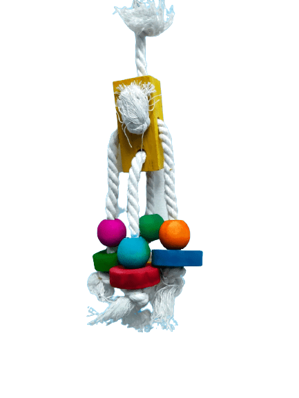 Pets Club Natural Wooden Bird Toy H-26 Cm, W-5 Cm