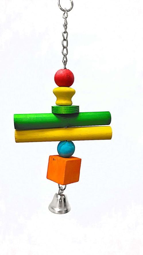 Pets Club Natural Wooden Bird Toy, Size H29*W12 Cm