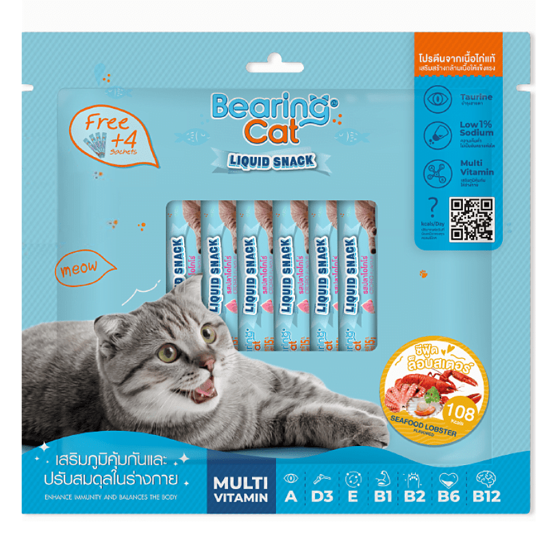 Bearing Cat Liquid Snack Seafood Lobster (16+4 sachets)
