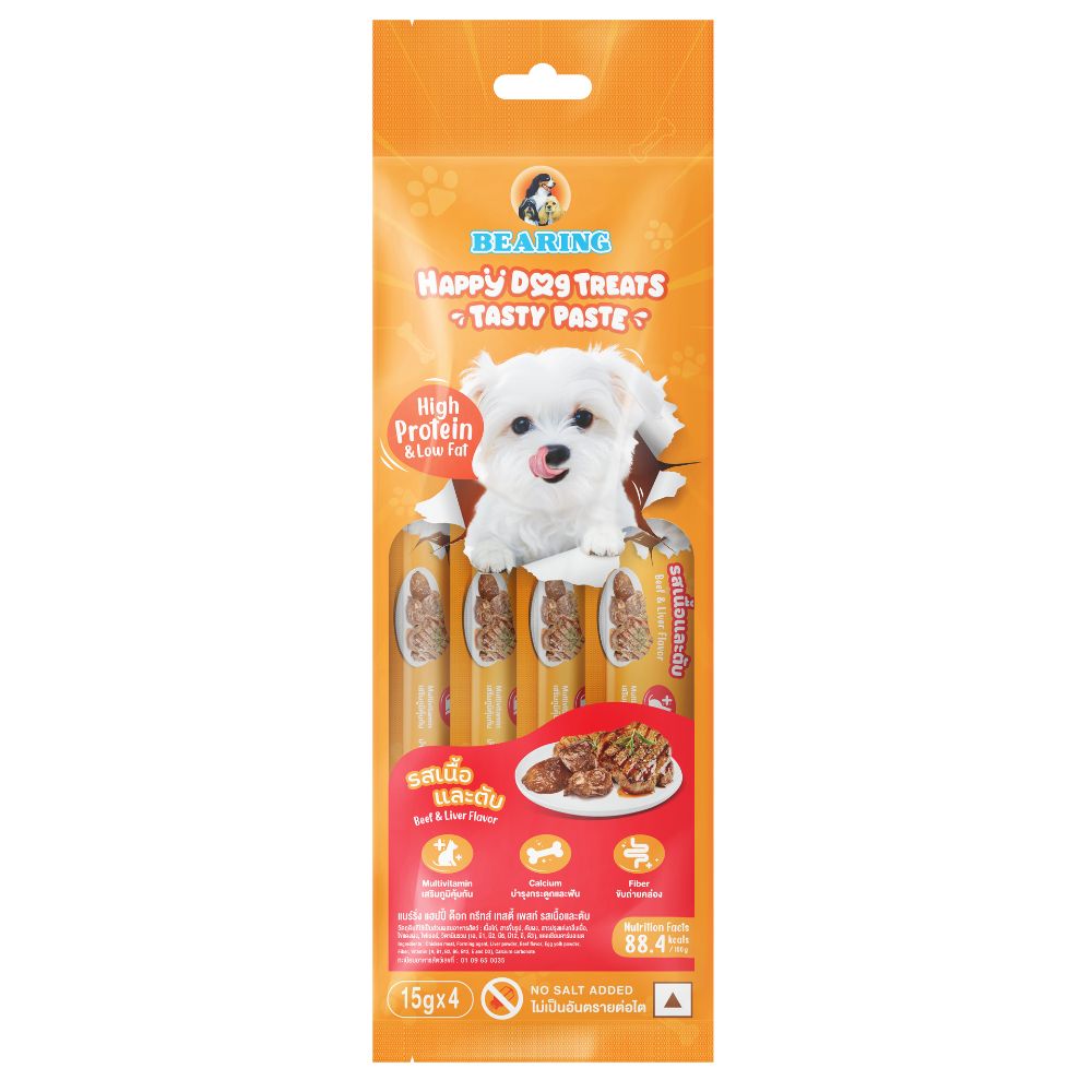 Bearing Happy Dog Treats Tasty Paste Beef &amp; Liver Flavor -15g*4