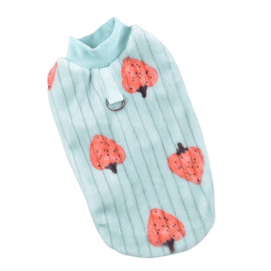 Hong Pet Flannel Print - Strawberry Green