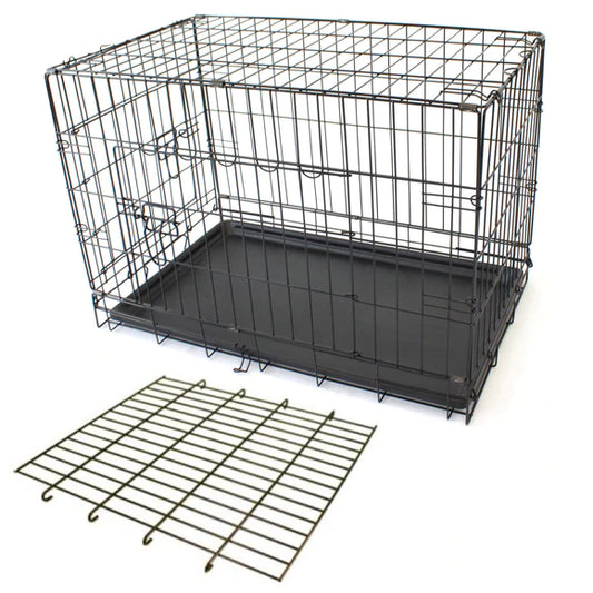 Mclovins 42" Double Door Foldable Dog Crate - Size -2Xl -107*71*78 Cm (With Divider)