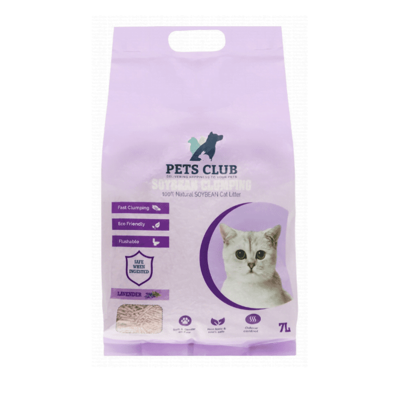 Pets Club Soya Bean Clumping Cat Litter-Lavender-7L (2.5 Kg)