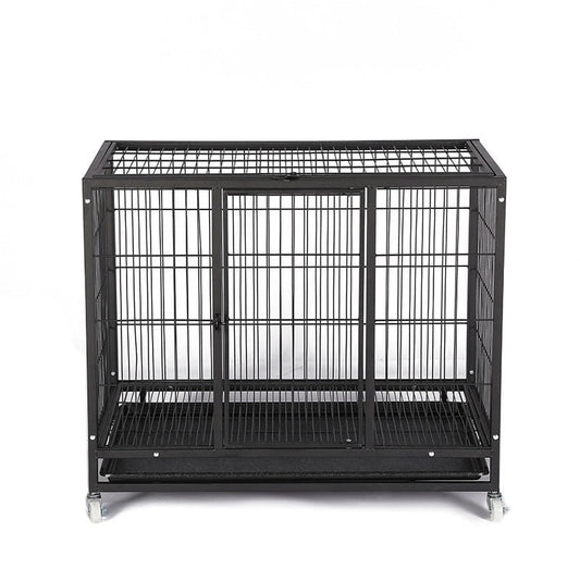 Kingkong Heavy Duty Dog Crate With Wheels And Top Door Opening : Size : 106X71X87Cm