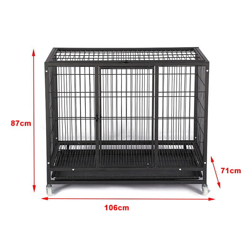 Kingkong Heavy Duty Dog Crate With Wheels And Top Door Opening : Size : 106X71X87Cm