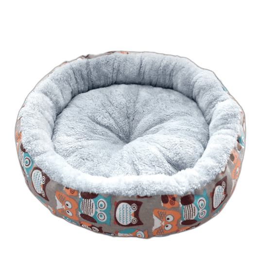 Coco Kindi Soft Round Shaped Fur Bed- Brown