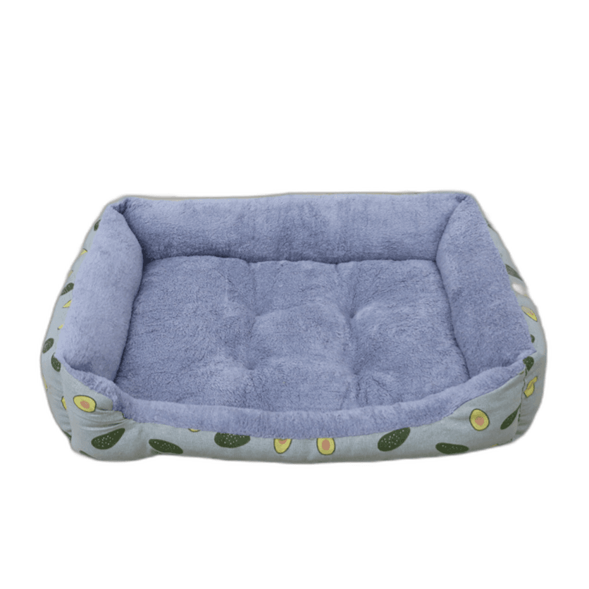 Coco Kindi Soft Rectangle Shaped Fur Bed-light green