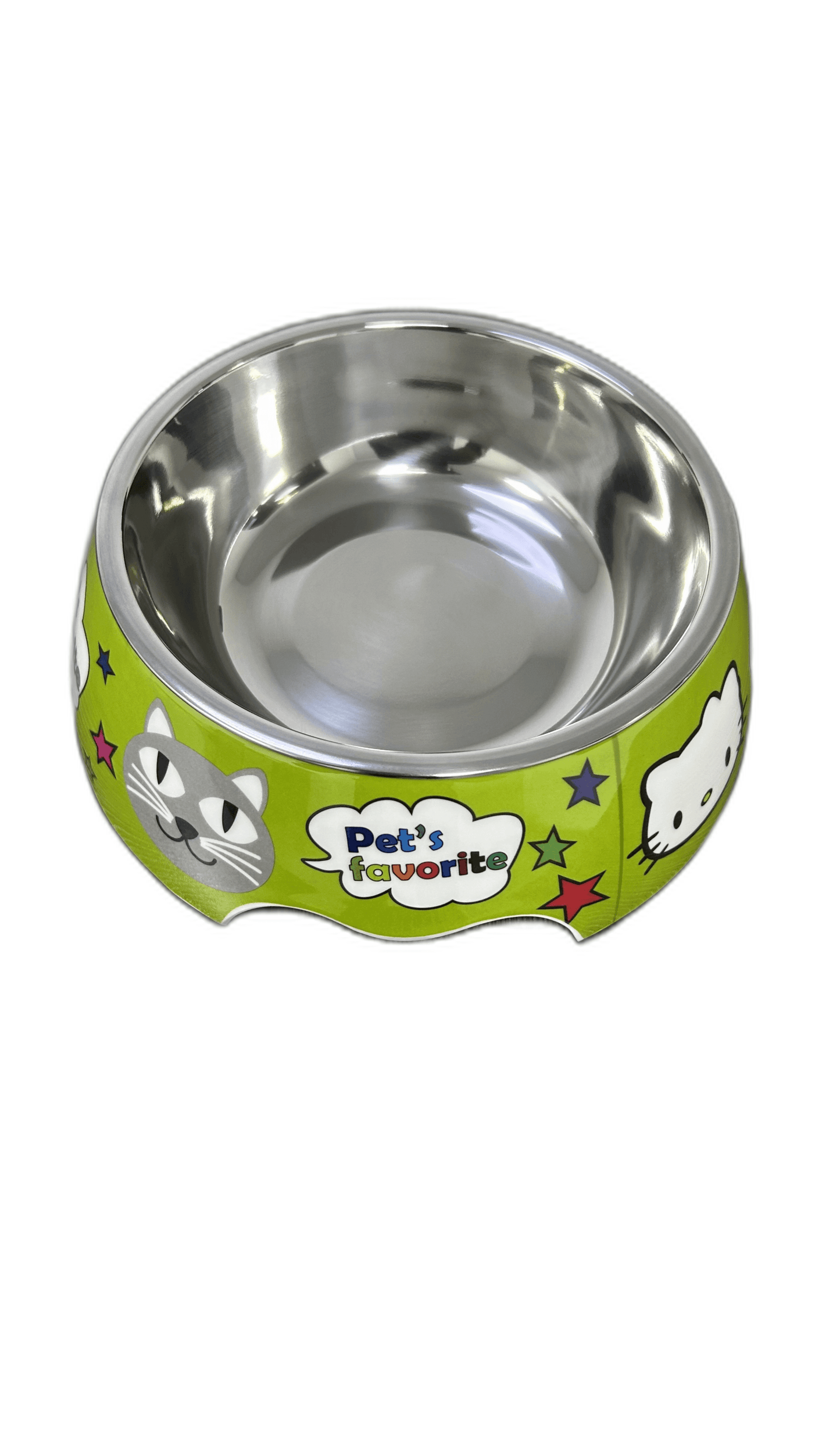 Cozy Paws Single Melamine Bowl -14x17.5x6cm Green Cat