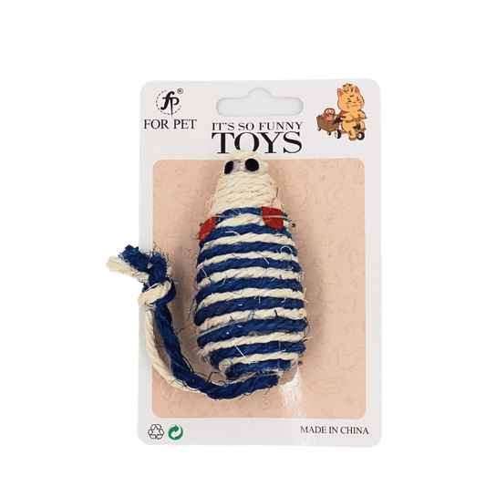 For Pet Sisal   Cat Toy Mice - 14 Cm (Assorted Color)
