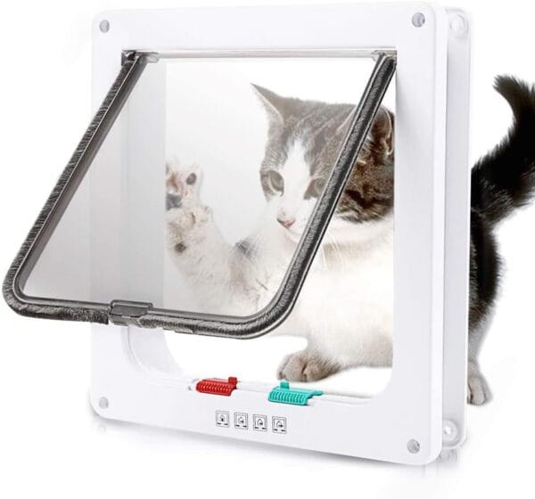 Pet Flap Door With Magnetic And 4-Way Locking System -23.5*5.3*25cm
